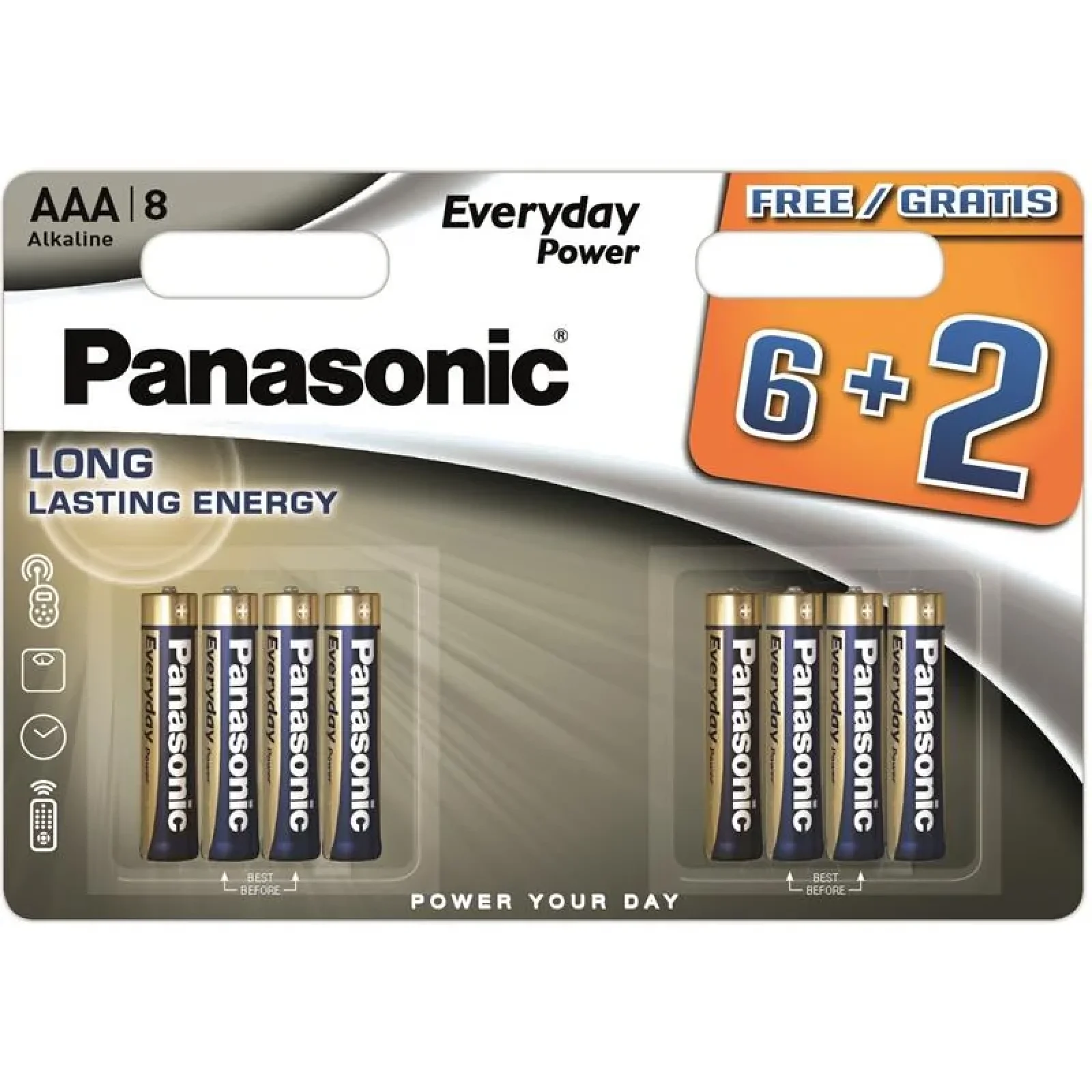 Батарейка Panasonic Everyday Power лужна AAA блістер, 8 шт., LR03REE/8B2F UA